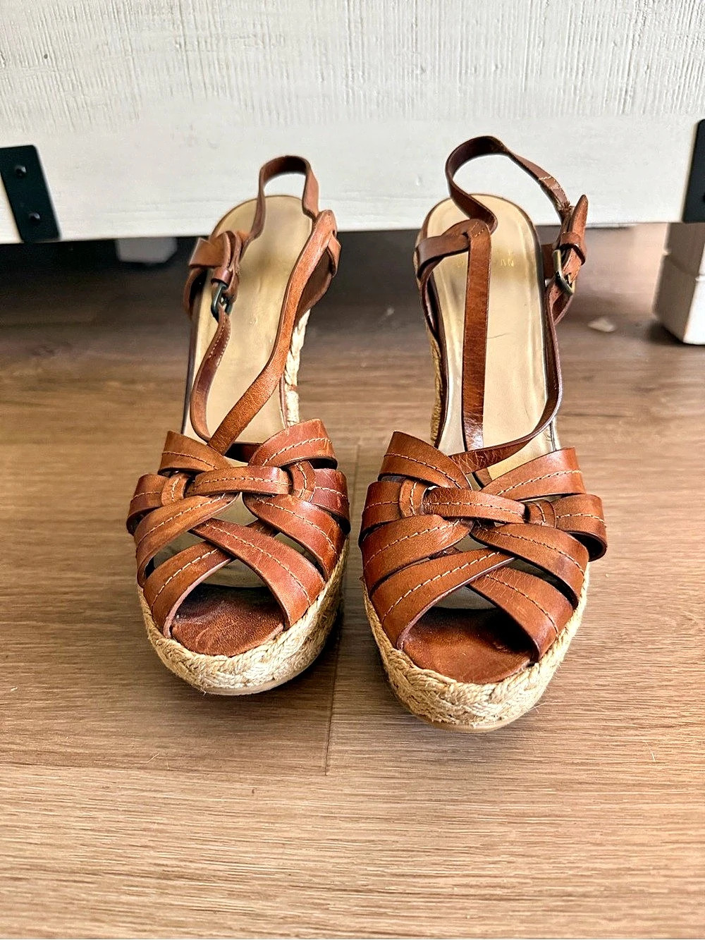 Stuart Weitzman Brown Wedge Sandals US 8.5 M